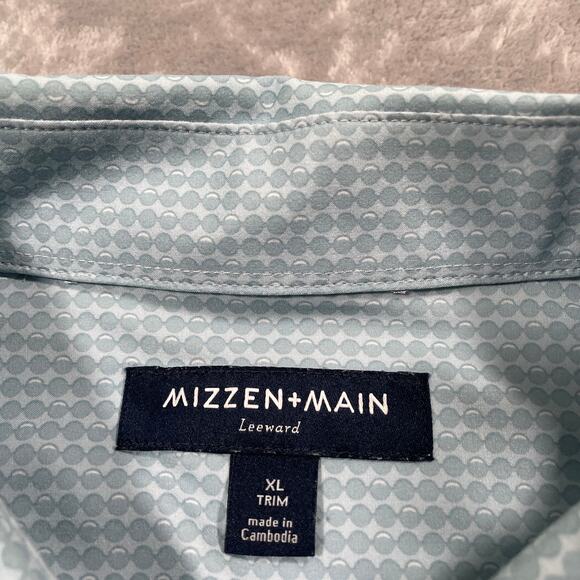 Mizzen Main Leeward Shirt XL Blue Button Down Stretch Performance Office Casual - Picture 4 of 9
